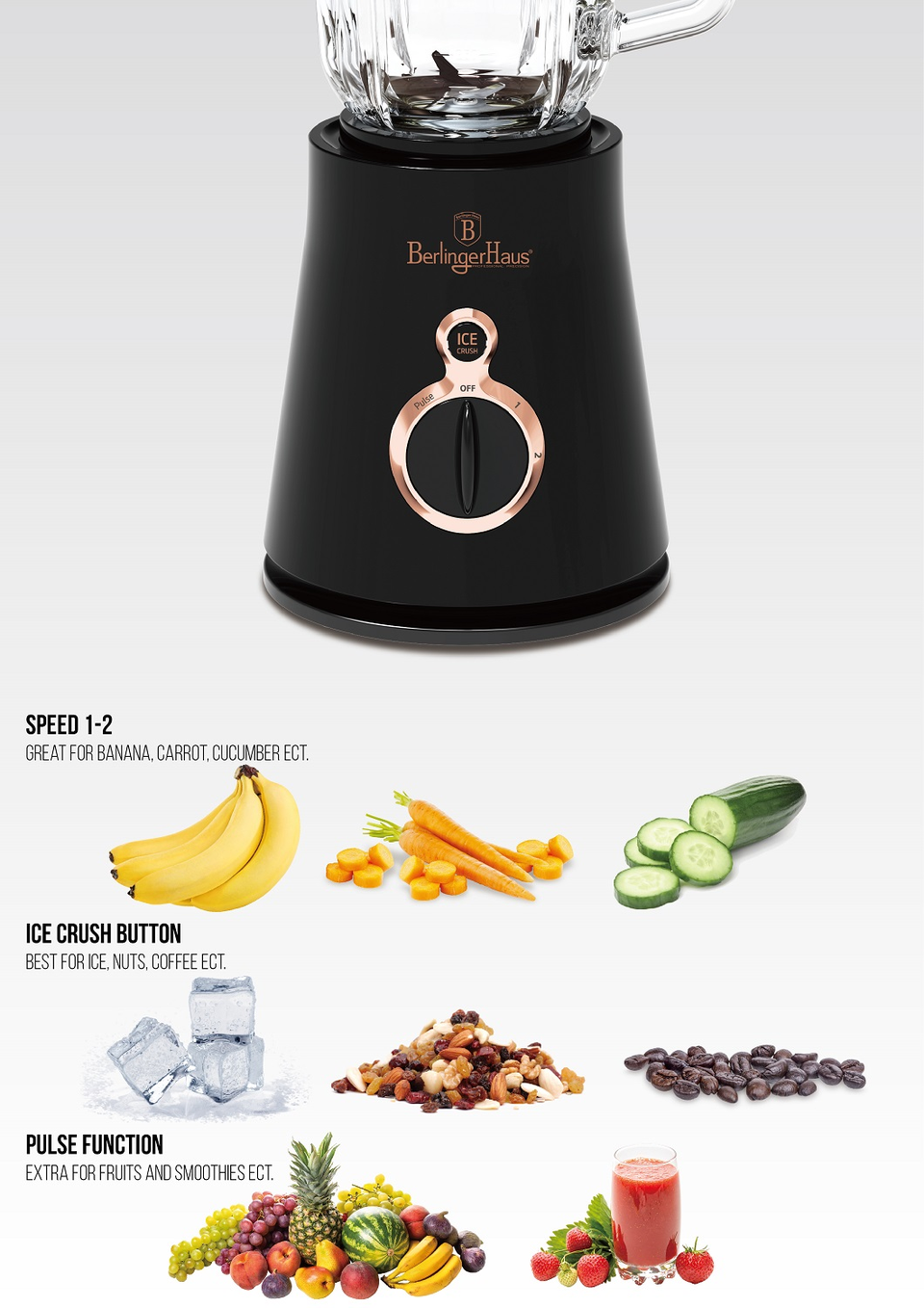 Table Blender Berlinger Haus BH9441 Black Rose Collection