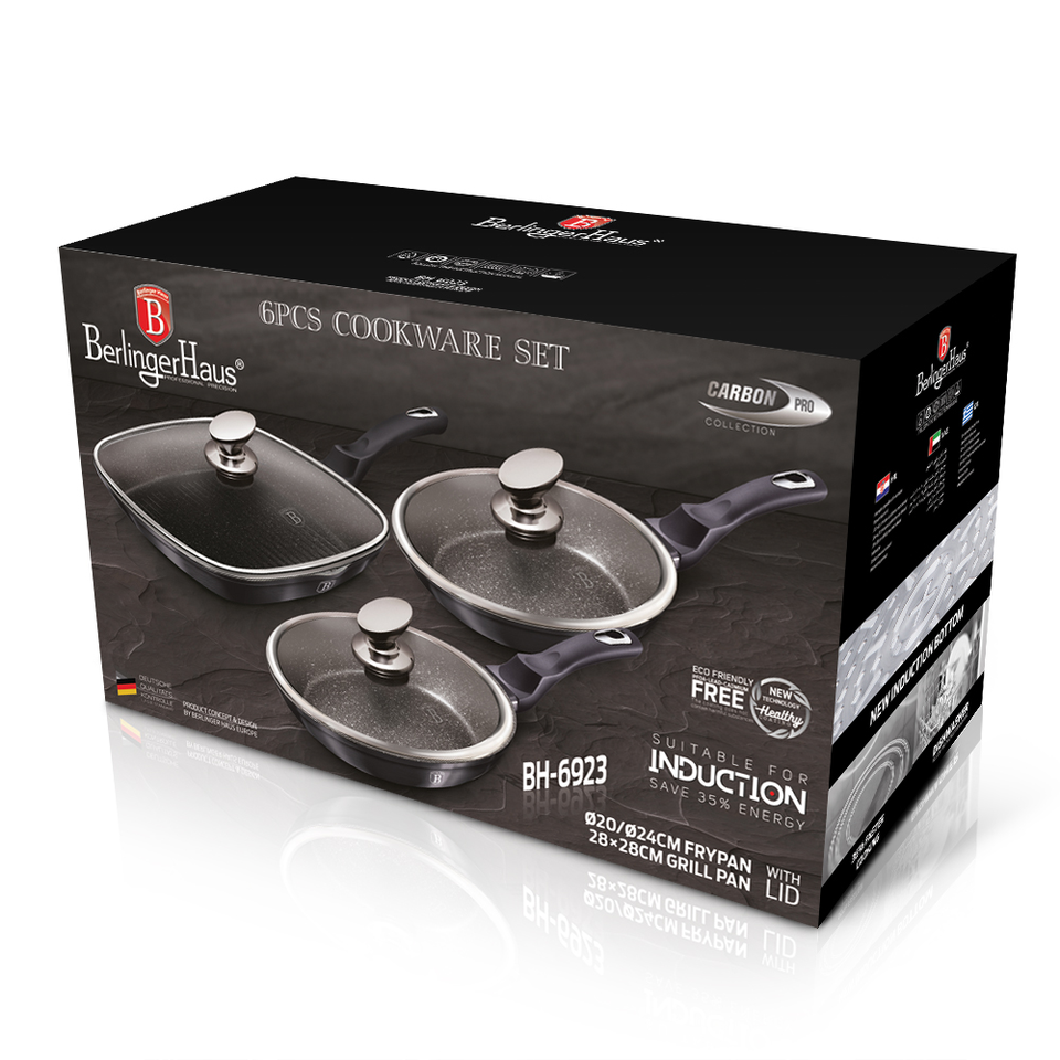 6-Piece Frying Pan Set Berlinger Haus BH 6923 Metallic Line Carbon Pro Edition