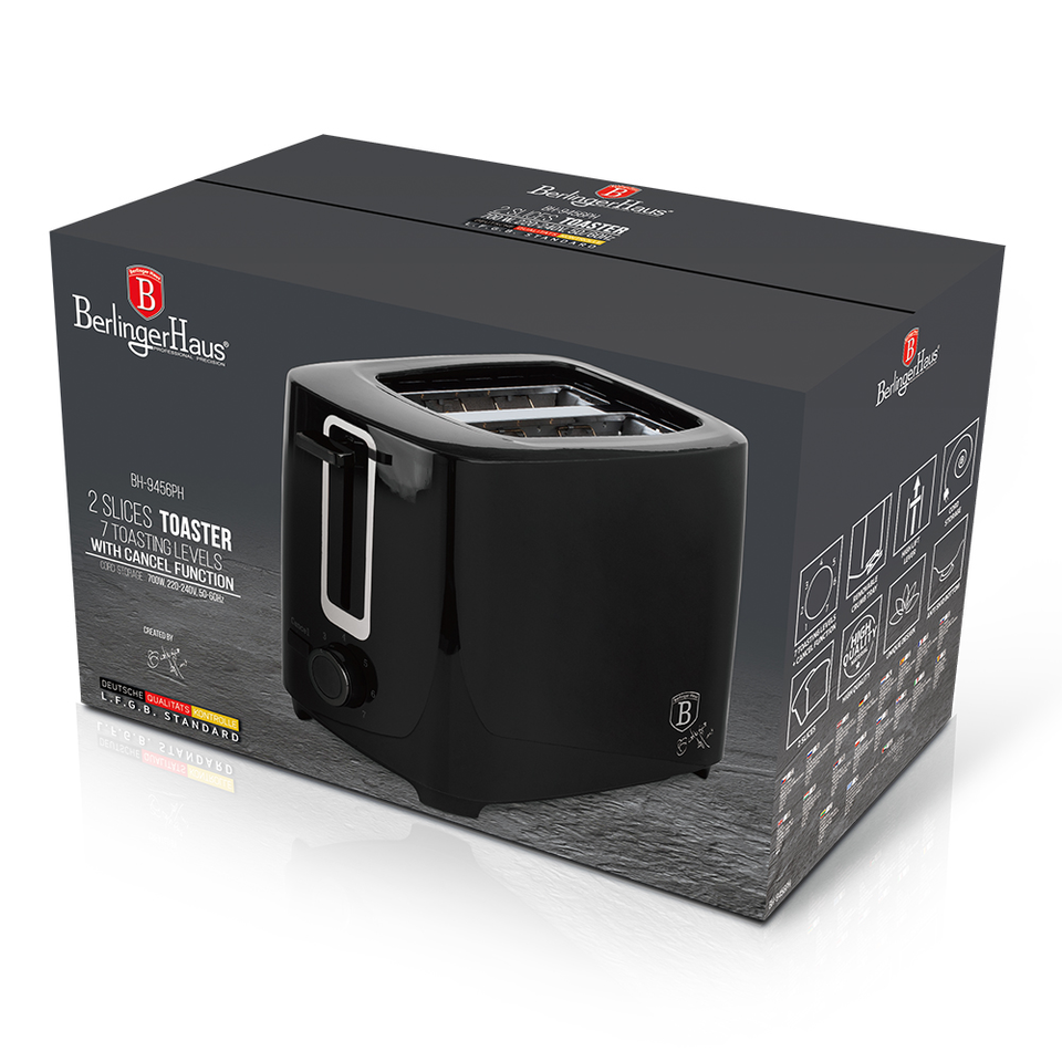 2-Slice Toaster Berlinger Haus BH-9456 Black Silver Collection