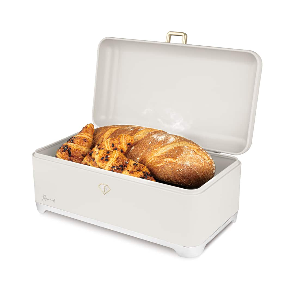 Bread Box Set FTV0181 – Cream & Gold Kitchen Storage
