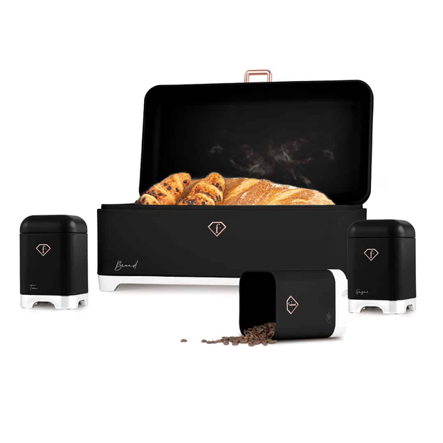 Kitchen Storage Set FTV0180 – Bread Box + 3 Canisters
