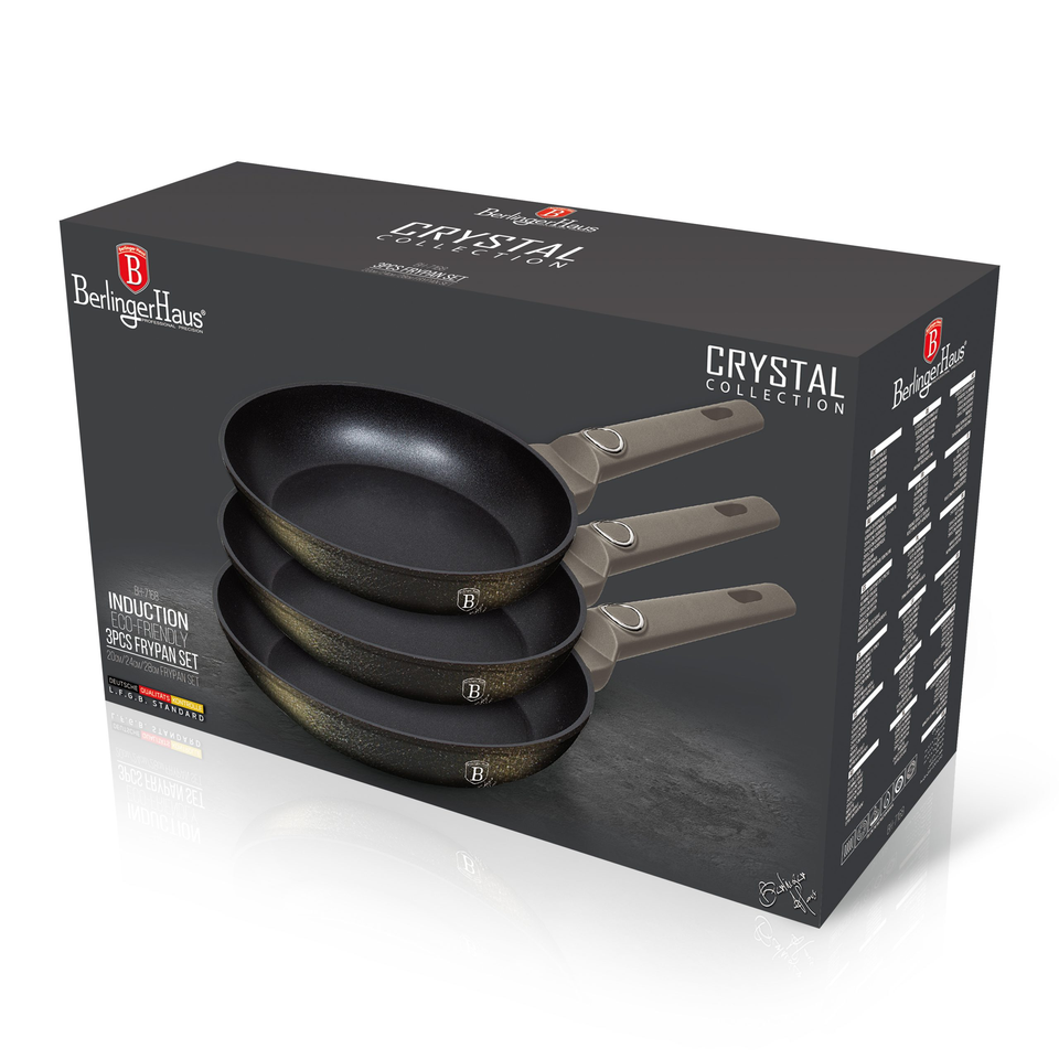 3-Piece Frying Pan Set Berlinger Haus BH7168 Crystal Collection