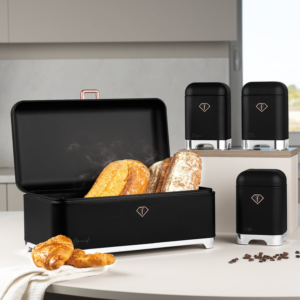 Kitchen Storage Set FTV0180 – Bread Box + 3 Canisters