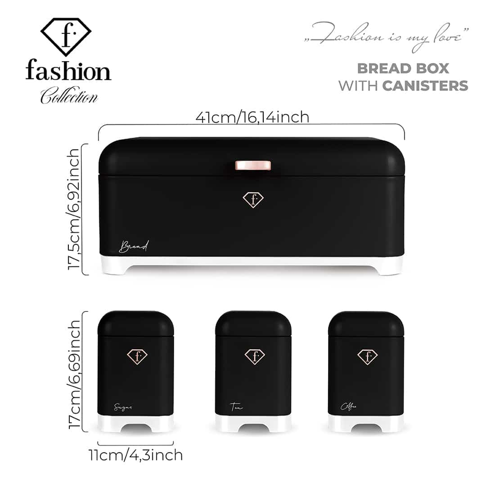 Kitchen Storage Set FTV0180 – Bread Box + 3 Canisters
