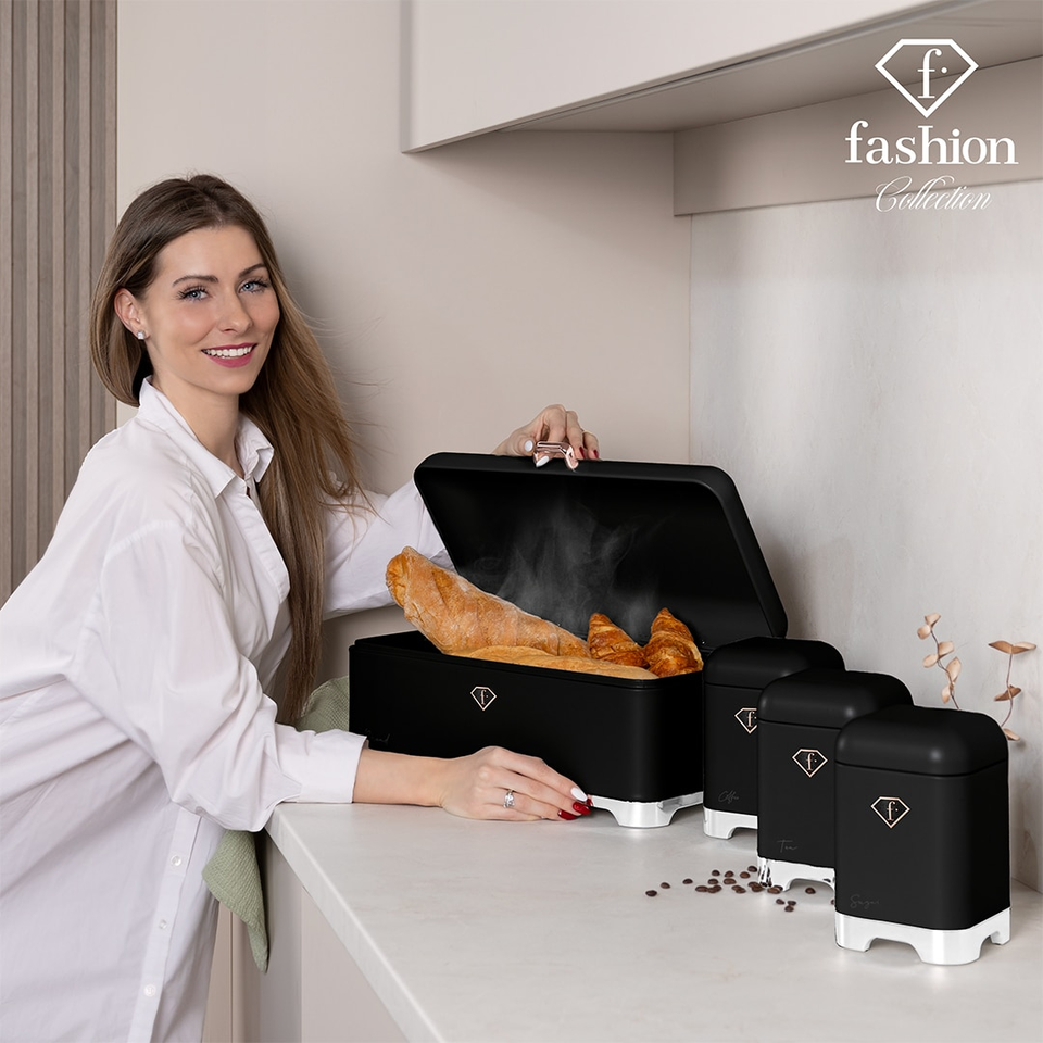 Kitchen Storage Set FTV0180 – Bread Box + 3 Canisters