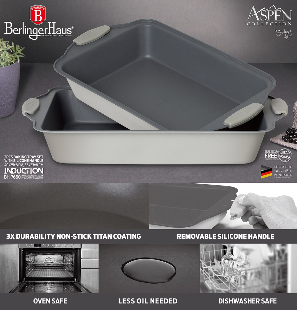 2 pcs oblong roaster Berlinger Haus BH 7650 Aspen Collection