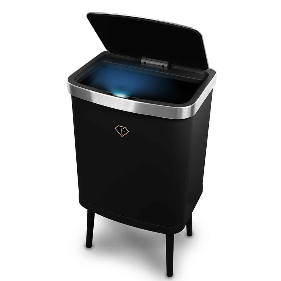 Smart Sensor Trash Bin 30L FTV0152 – Touchless Luxury Design, Black–Rose Gold | Fashion by Berlinger Haus