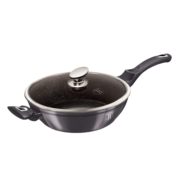 DEEP FRYING PAN WITH LID 32CM BERLINGER HAUS BH/7139 Metallic Line Carbon Pro Edition