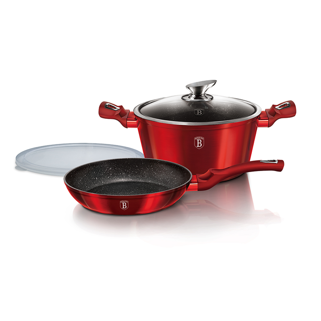 4-Piece Cookware Set Berlinger Haus BH6779 Metallic Line Burgundy Edition