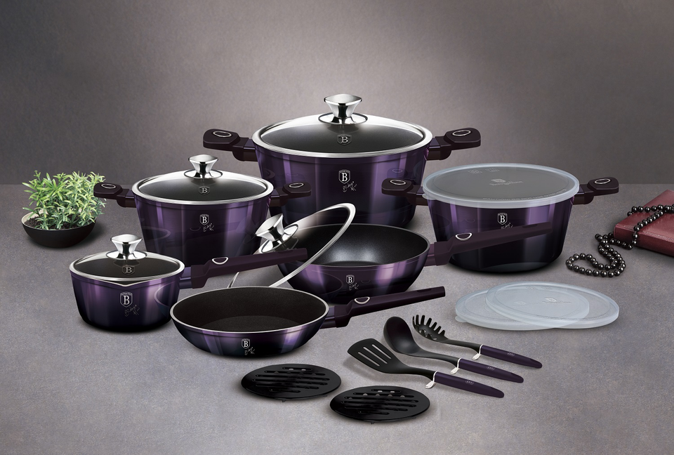 18-Piece Cookware Set Berlinger Haus BH/7145 Purple Eclipse Collection