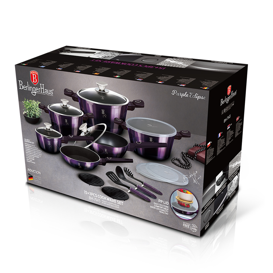 18-Piece Cookware Set Berlinger Haus BH/7145 Purple Eclipse Collection