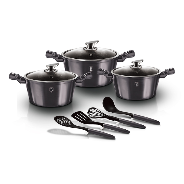 10-Piece Cookware Set Berlinger Haus BH 6919 Metallic Line Carbon Pro Edition