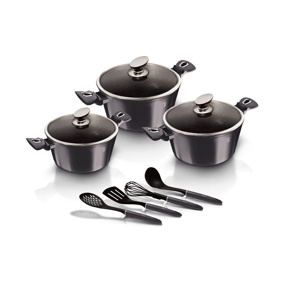 10-Piece Cookware Set Berlinger Haus BH 6919 Metallic Line Carbon Pro Edition