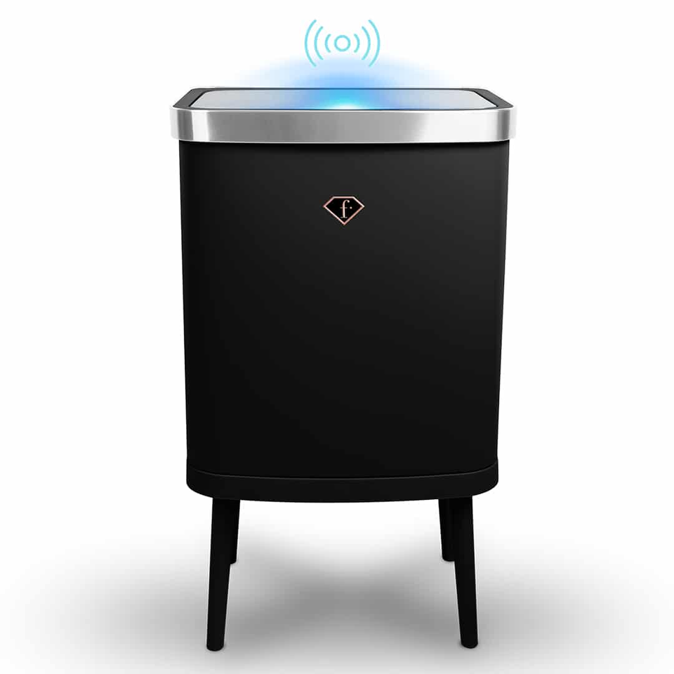 Smart Sensor Trash Bin 30L FTV0152 – Touchless Luxury Design, Black–Rose Gold | Fashion by Berlinger Haus