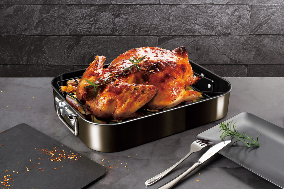 Roasting Pan and Rack Berlinger Haus BH-7849 Shiny Black