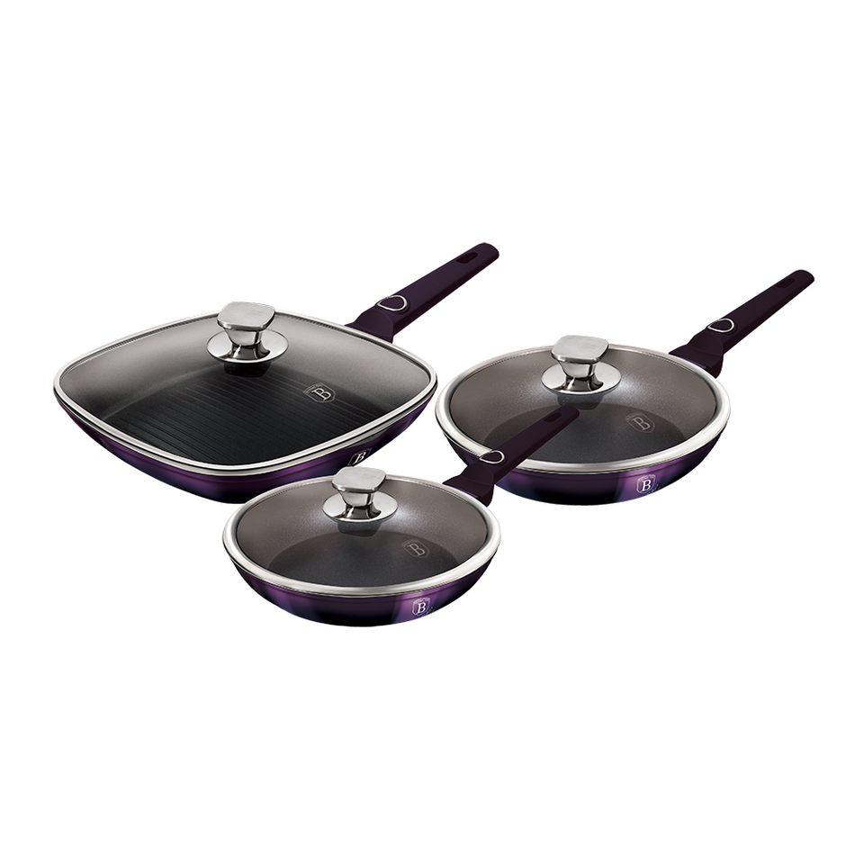 6-Piece Frying Pan Set Berlinger Haus BH7107 Purple Eclipse Collection