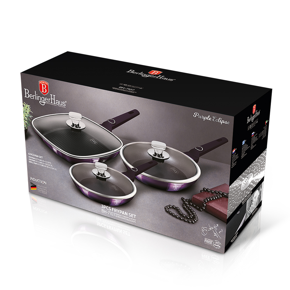 6-Piece Frying Pan Set Berlinger Haus BH7107 Purple Eclipse Collection