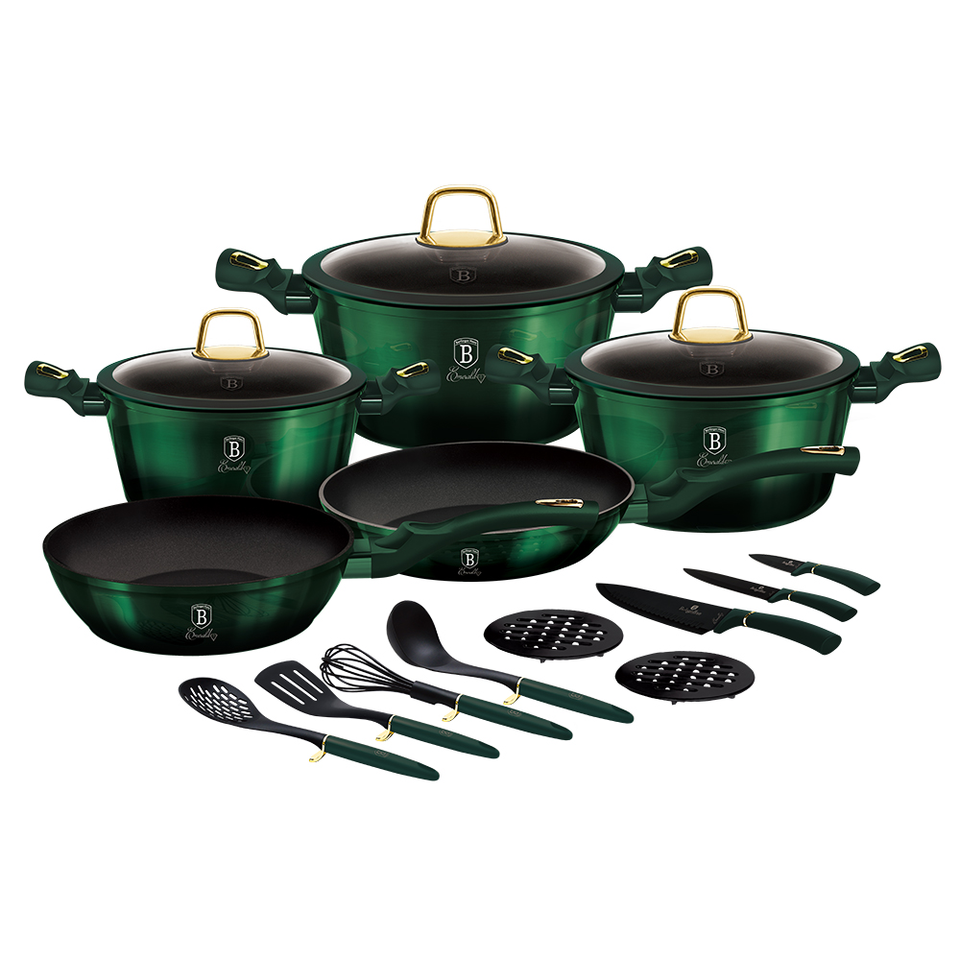 17-Piece Cookware Set Berlinger Haus BH-7043 Emerald Collection