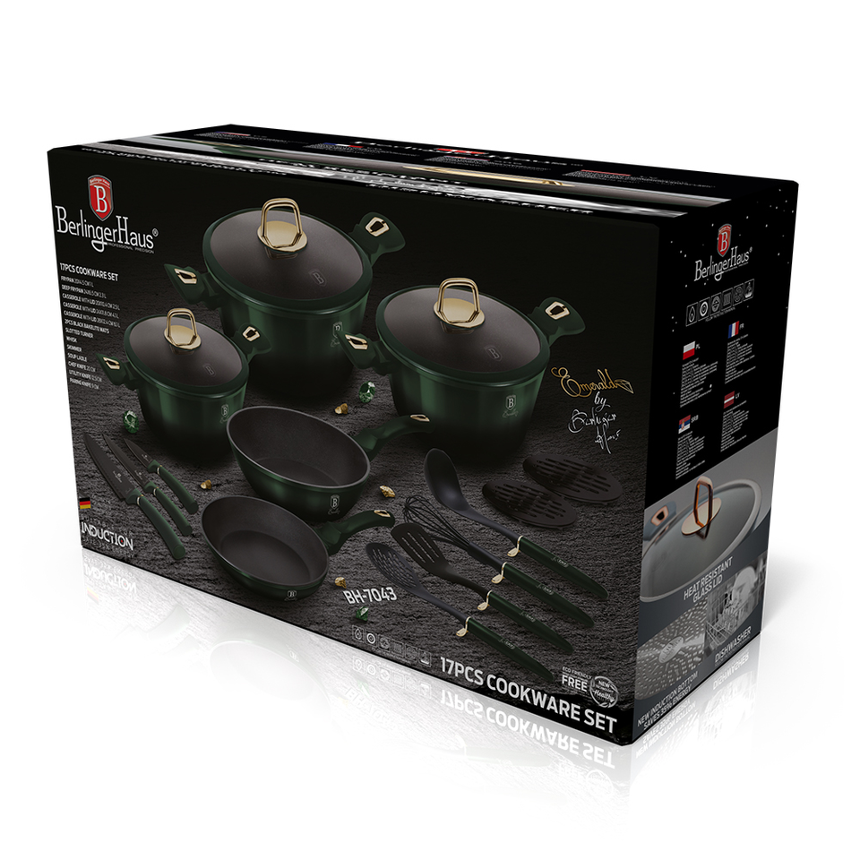 17-Piece Cookware Set Berlinger Haus BH-7043 Emerald Collection