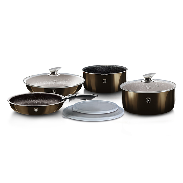 9-Piece Cookware Set Berlinger Haus BH 7041 Metallic Line Shiny Black Edition