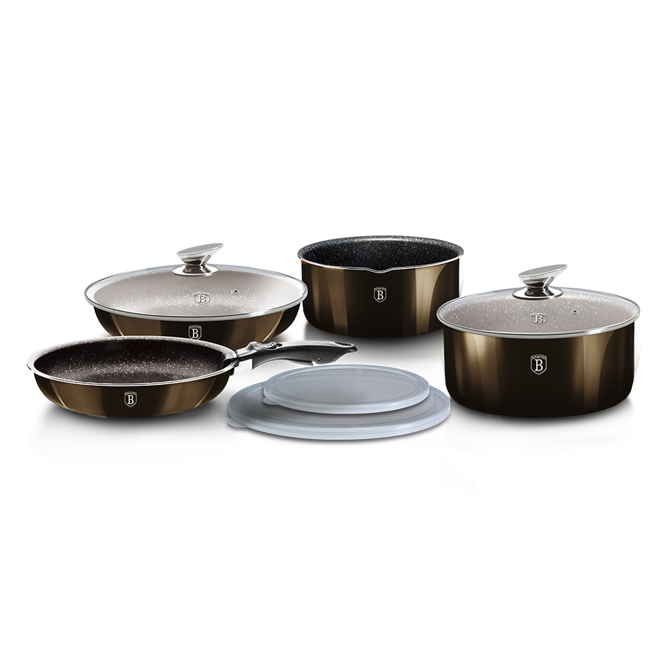 9-Piece Cookware Set Berlinger Haus BH 7041 Metallic Line Shiny Black Edition