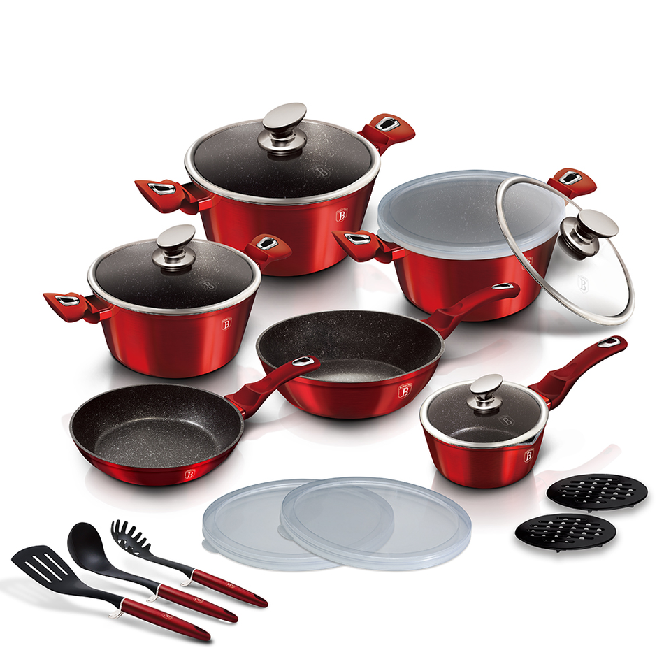 18-Piece Cookware Set Berlinger Haus BH/7035 Metallic Line Burgundy Edition