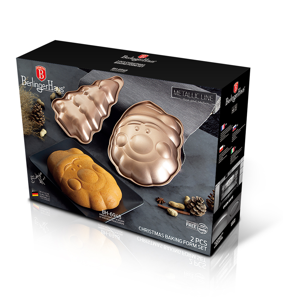 2 pcs Christmas baking form set Berlinger Haus BH 6948 Rose gold