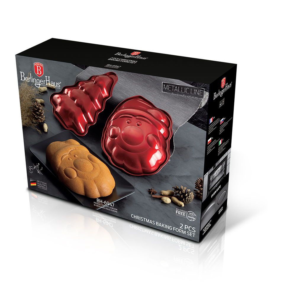 2 pcs Christmas baking form set Berlinger Haus BH 6947 Burgundy