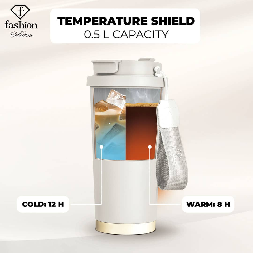 Coffee Mug 0.5L FTV0131 Berlinger Haus – Insulated Travel Mug Cream Gold