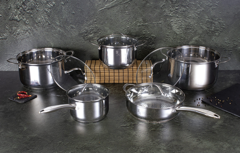 10-Piece Cookware Set Berlinger Haus BH 6660 Silver Jewellery Collection