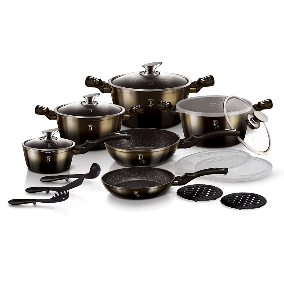 18-Piece Cookware Set Berlinger Haus BH/6614 Metallic Line Shiny Black Edition