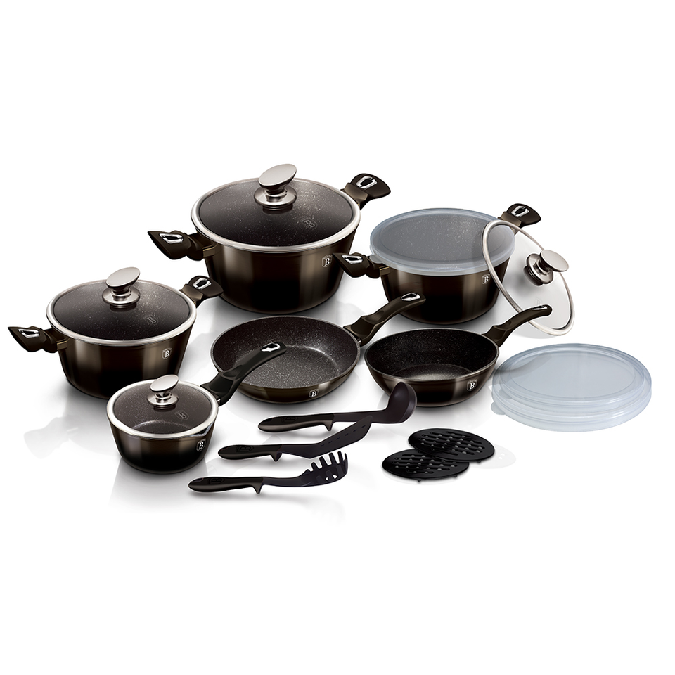 18-Piece Cookware Set Berlinger Haus BH/6614 Metallic Line Shiny Black Edition