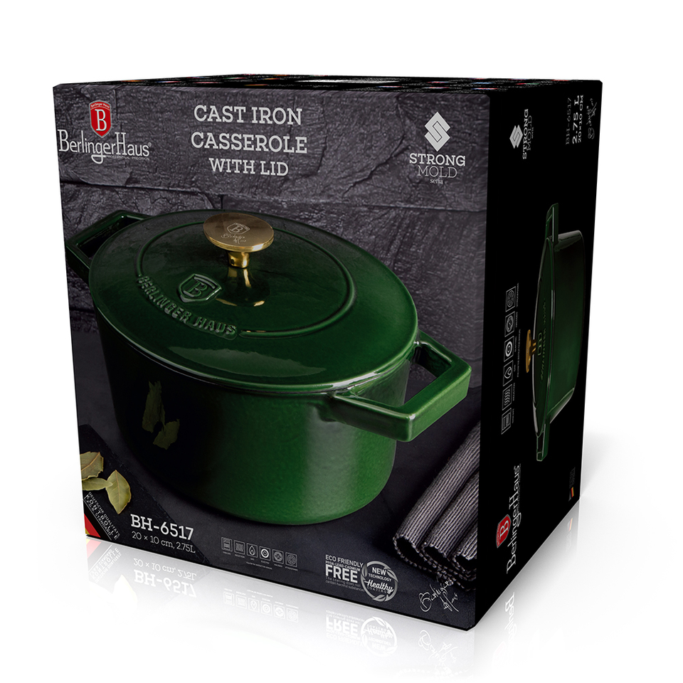 Cast Iron Petite Casserole Berlinger Haus BH-6517 Emerald Collection