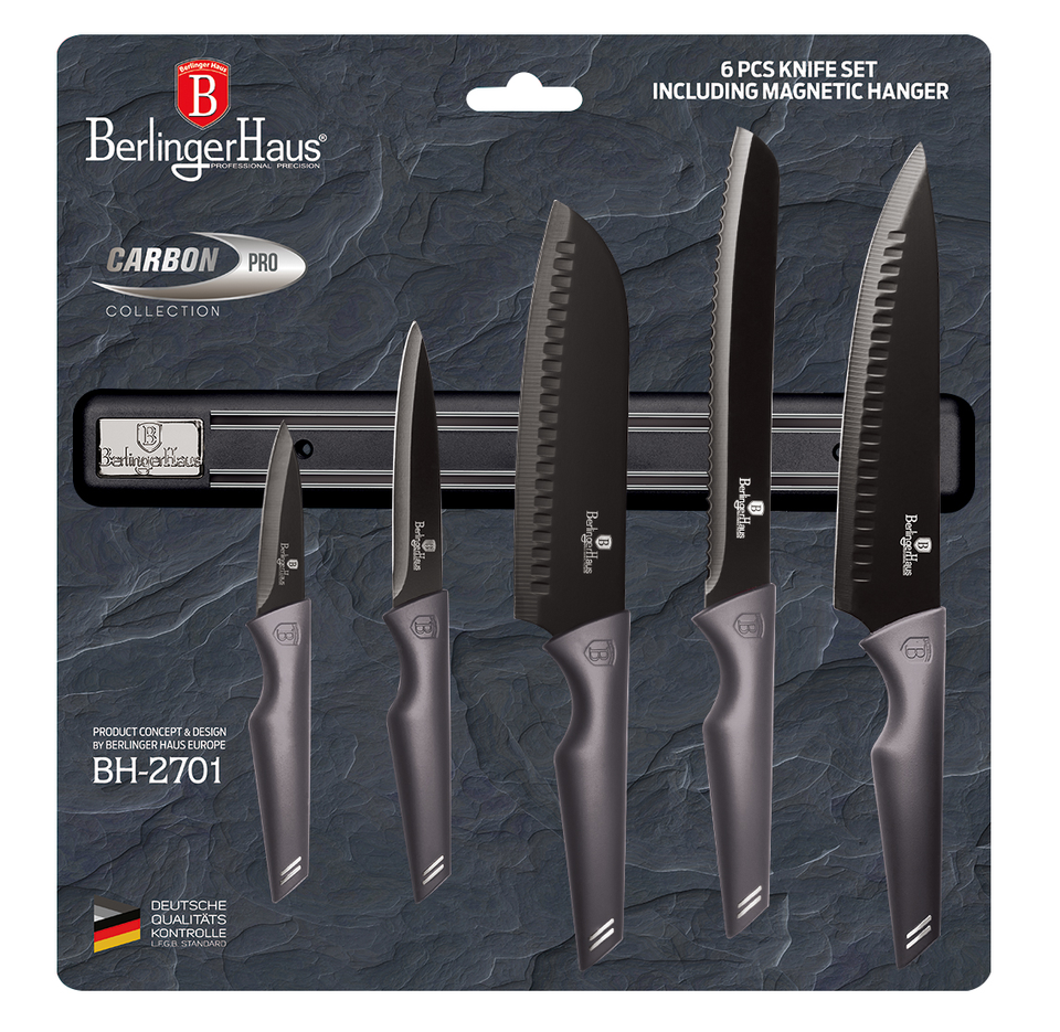 6-Piece Knife Set Berlinger Haus BH-2701 Carbon pro