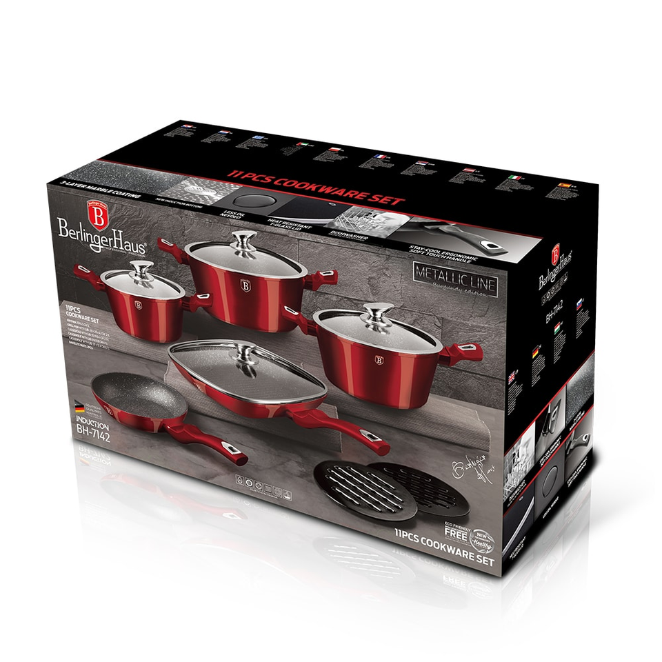Cookware Set Berlinger Haus BH/7142 Metallic Line Burgundy Edition