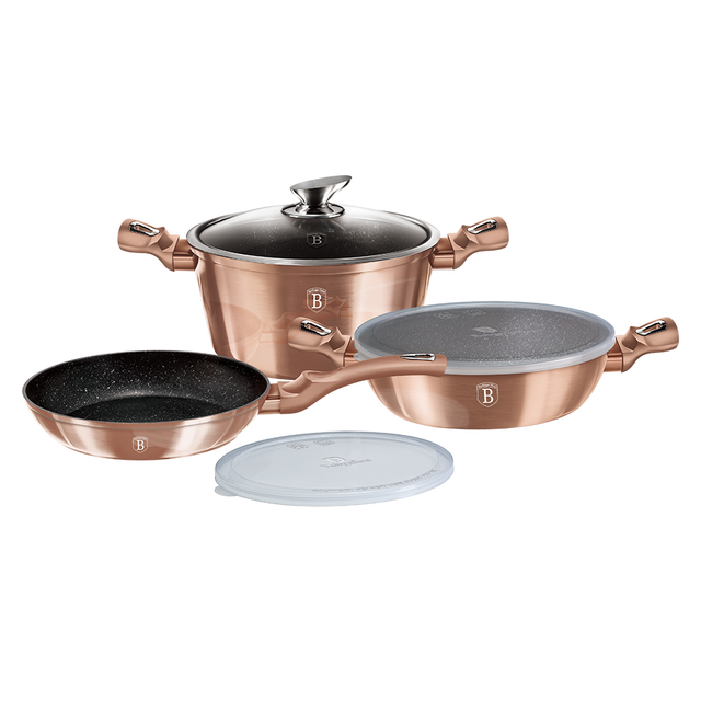 6-Piece Cookware Set Berlinger Haus BH 7047 Metallic Line Rose Gold Edition