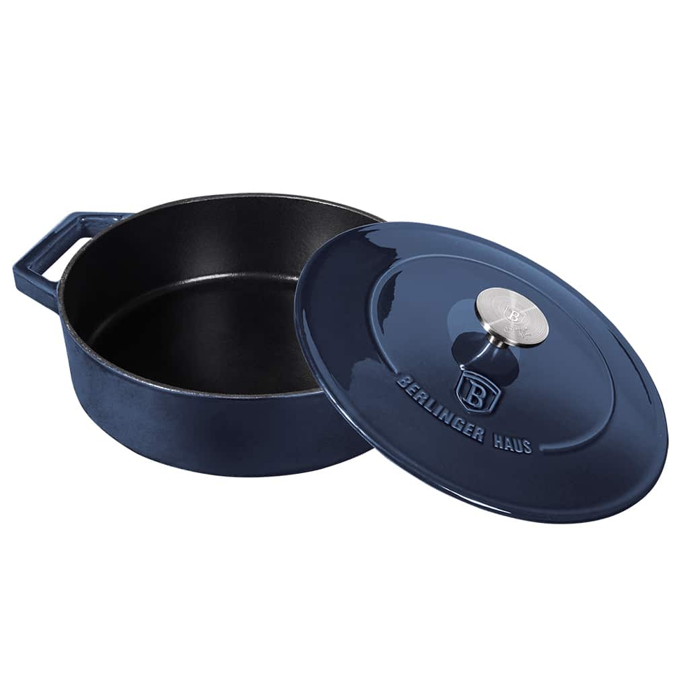 Shallow Casserole Cast Iron Berlinger Haus BH-6523 aquamarine
