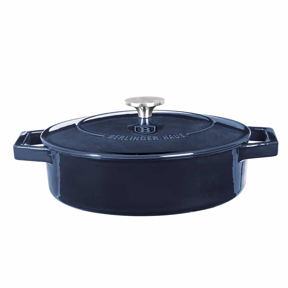 Shallow Casserole Cast Iron Berlinger Haus BH-6523 aquamarine