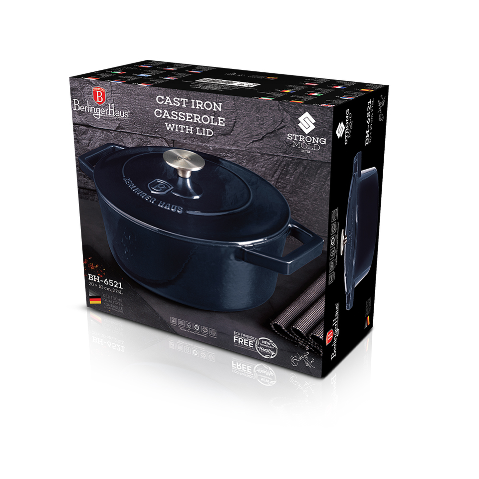 Cast Iron Petite Casserole Berlinger Haus BH-6521 Аquamarine Collection