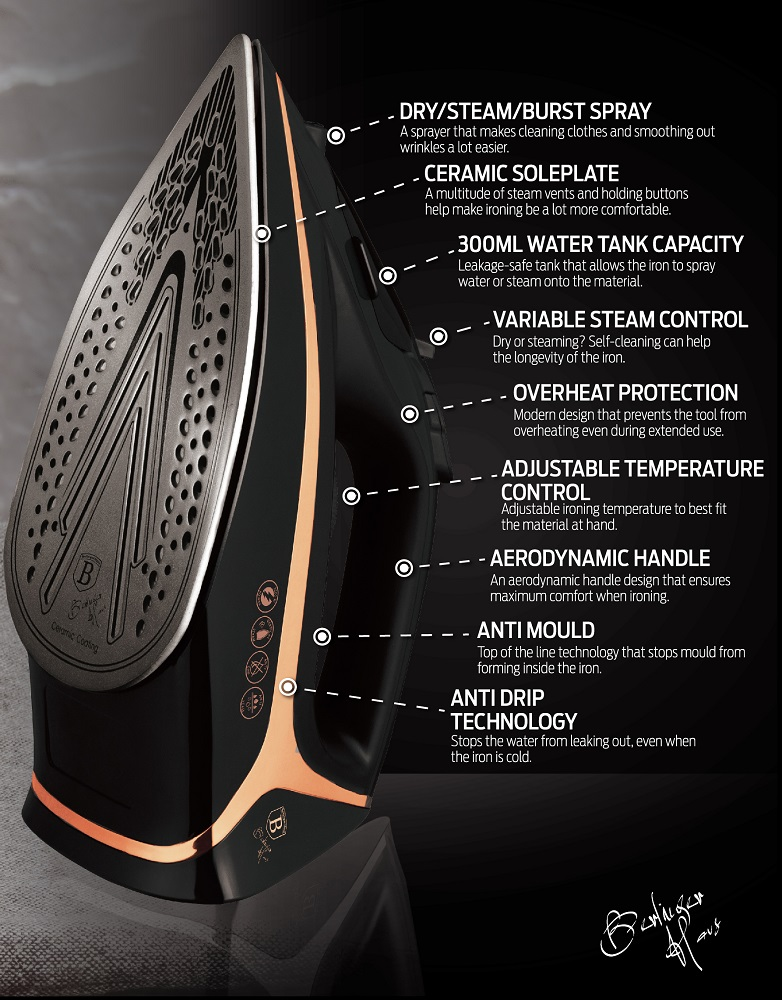 Iron Berlinger Haus BH 9411 Black Rose Gold