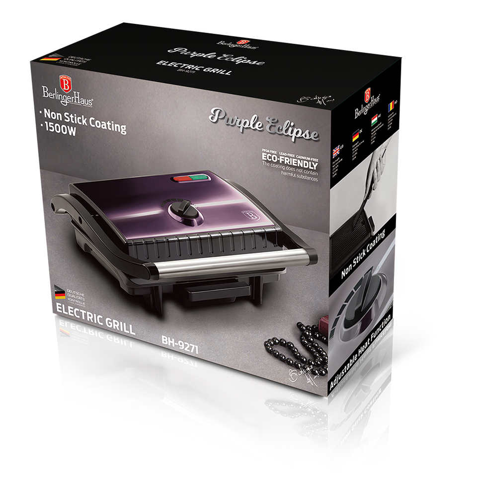 Electric grill with oil drip pan Berlinger Haus 9271 purple