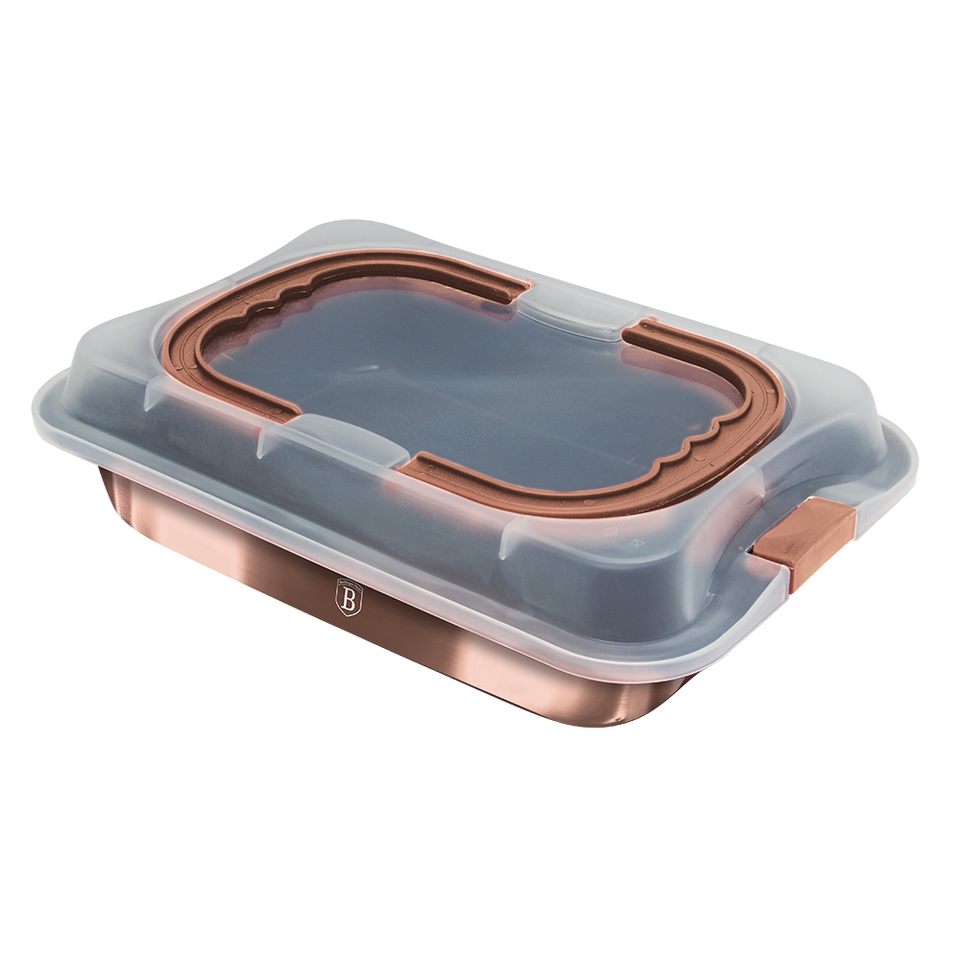 Oblong Roaster with Lid Berlinger Haus BH/7839 Rose Gold