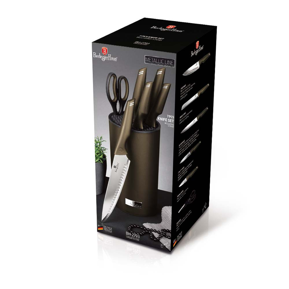 Kitchen Knife Set Berlinger Haus BH 2793 Metallic Line Shiny Black Edition