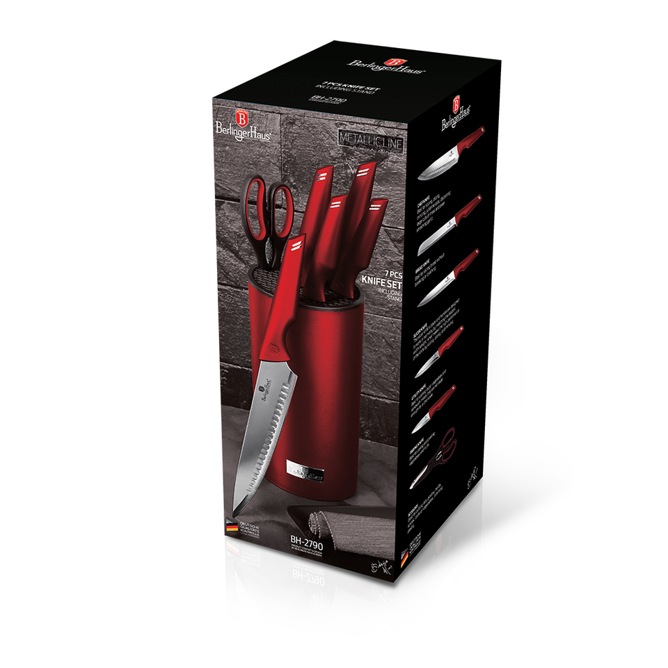Kitchen Knife Set Berlinger Haus BH 2790 Metallic Line Burgundy Edition