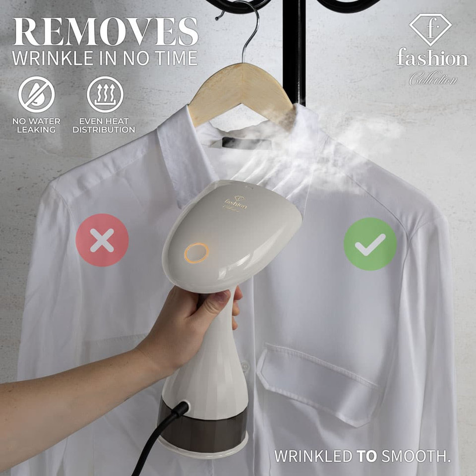 Handheld Steamer 1500W FTV0128 Cream–Gold | Fashion by Berlinger Haus | Powerful Steam & Compact Design