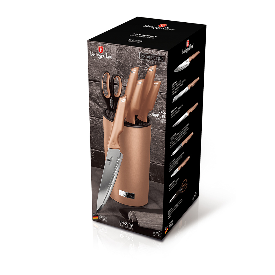 Kitchen Knife Set Berlinger Haus BH 2799 Metallic Line Rose Gold Edition