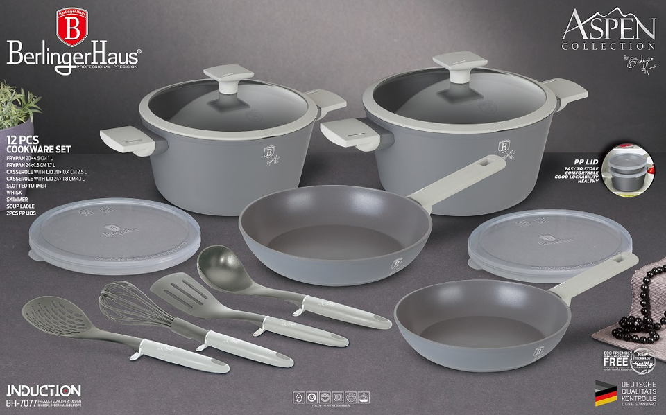 12-Piece Cookware Set Berlinger Haus BH-7077 Aspen Collection