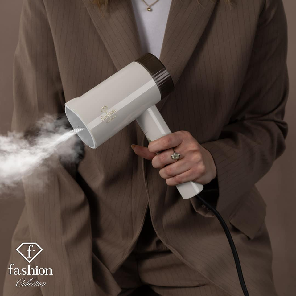 Foldable Handheld Steamer FTV0126 – Cream–Gold | 1000W Portable Garment Steamer | Fashion by Berlinger Haus
