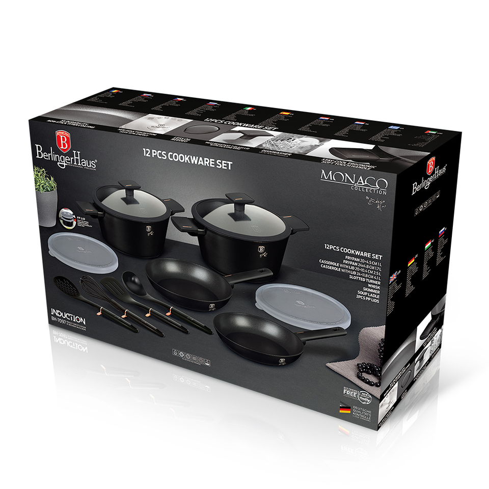 12-Piece Cookware Set Berlinger Haus BH-7097 Monaco Collection