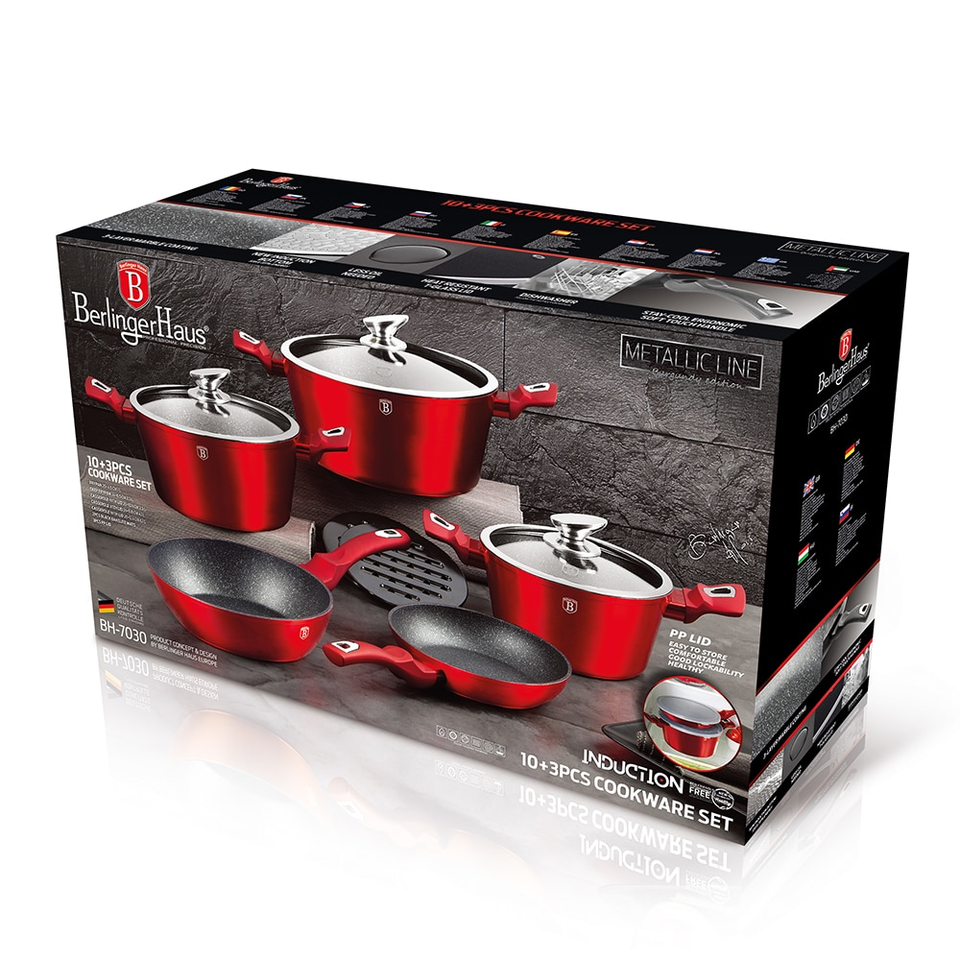 13-Piece Cookware Set Berlinger Haus BH/7030 Burgundy